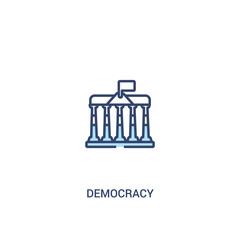 democracy concept 2 colored icon. simple line element illustration. outline blue democracy symbol. can be used for web and mobile ui/ux.