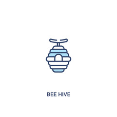 bee hive concept 2 colored icon. simple line element illustration. outline blue bee hive symbol. can be used for web and mobile ui/ux.