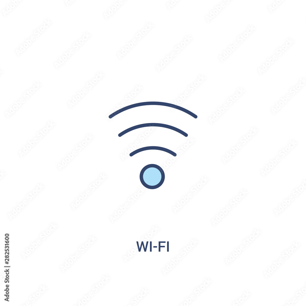 Poster wi-fi concept 2 colored icon. simple line element illustration. outline blue wi-fi symbol. can be us
