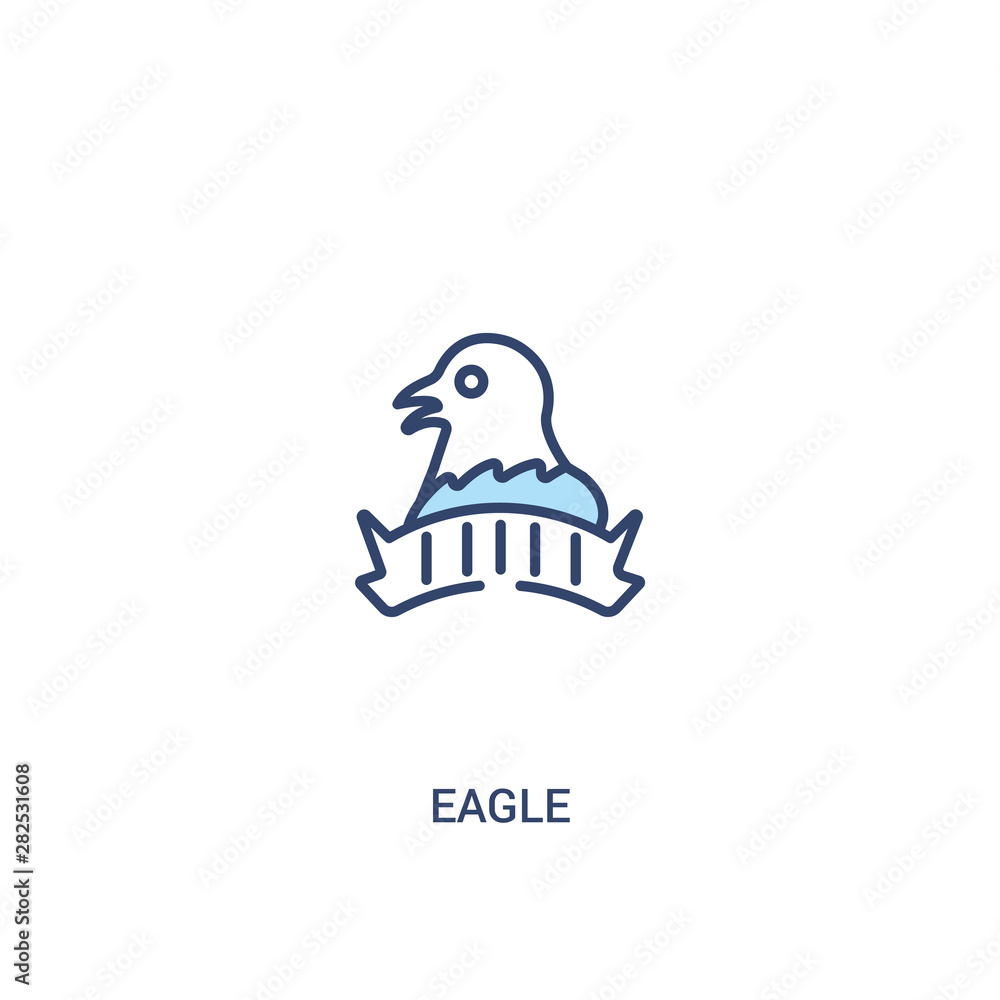 Aufkleber eagle concept 2 colored icon. simple line element illustration. outline blue eagle symbol. can be us