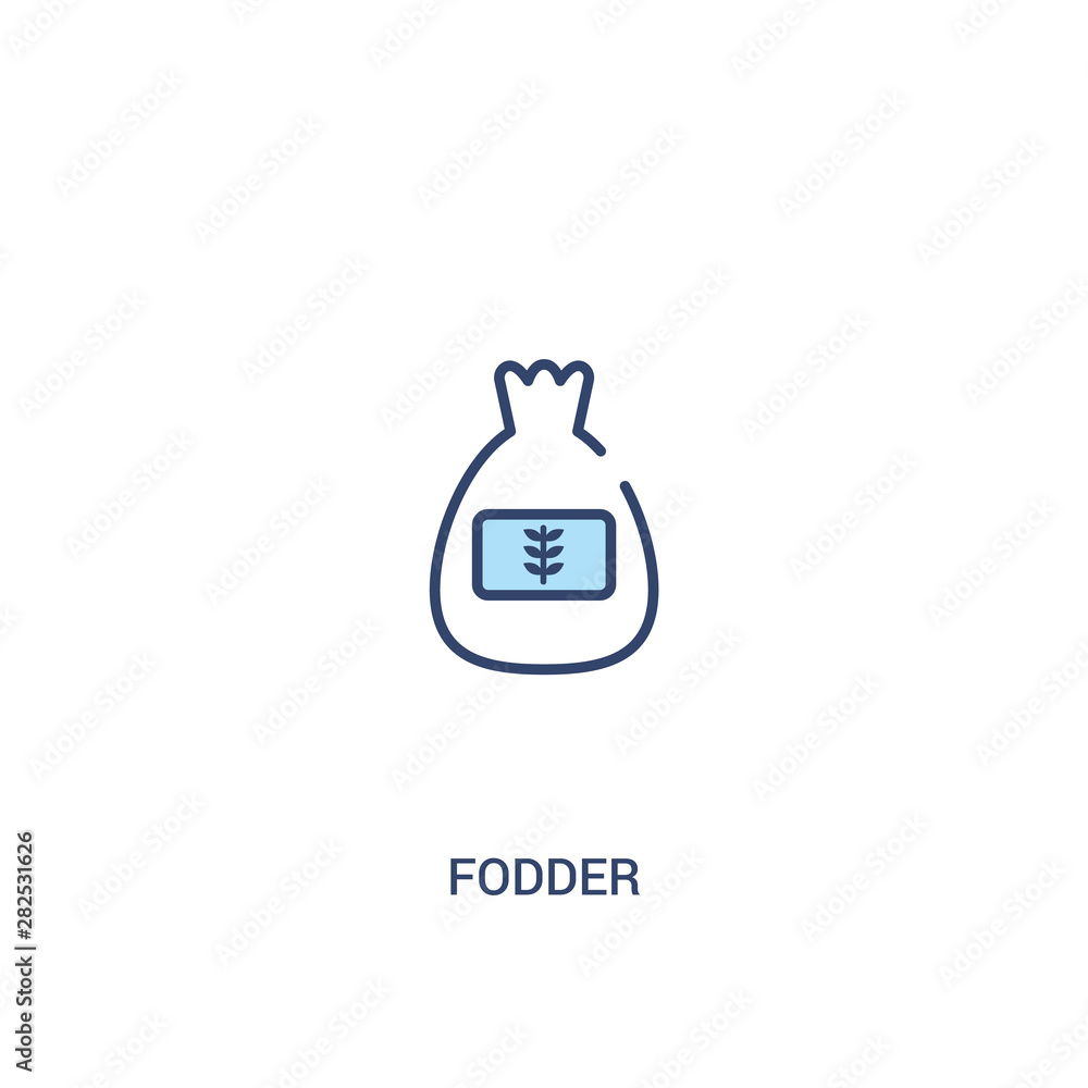 Poster fodder concept 2 colored icon. simple line element illustration. outline blue fodder symbol. can be 