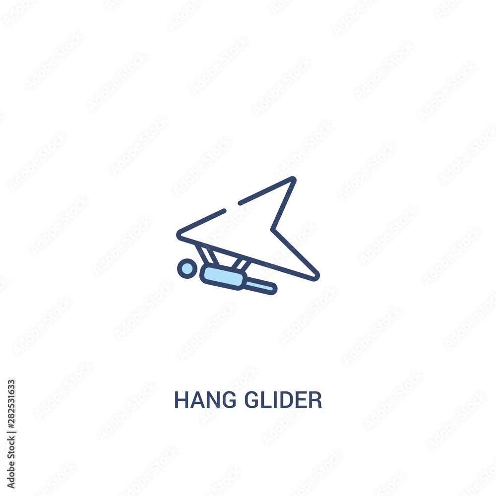Poster hang glider concept 2 colored icon. simple line element illustration. outline blue hang glider symbo