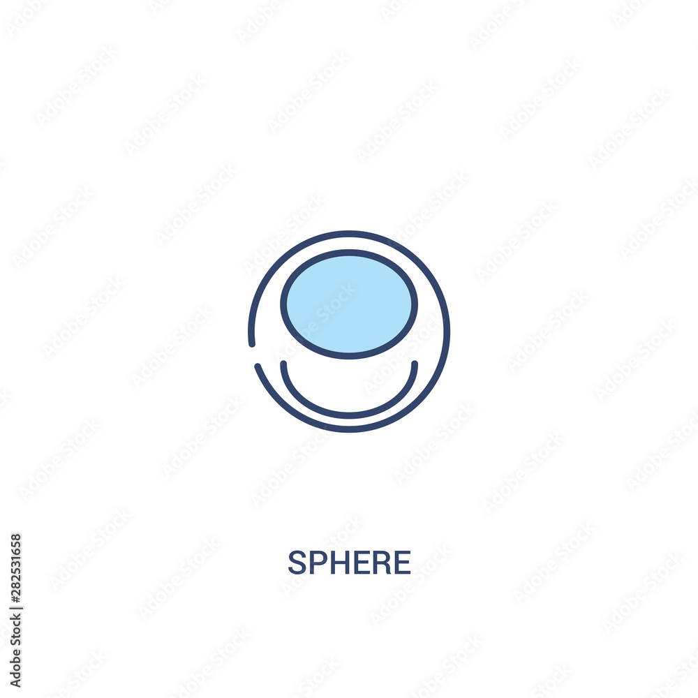 Poster sphere concept 2 colored icon. simple line element illustration. outline blue sphere symbol. can be 
