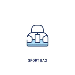 sport bag concept 2 colored icon. simple line element illustration. outline blue sport bag symbol. can be used for web and mobile ui/ux.