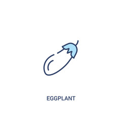 eggplant concept 2 colored icon. simple line element illustration. outline blue eggplant symbol. can be used for web and mobile ui/ux.
