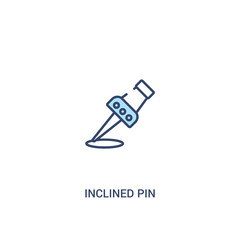 inclined pin concept 2 colored icon. simple line element illustration. outline blue inclined pin symbol. can be used for web and mobile ui/ux.
