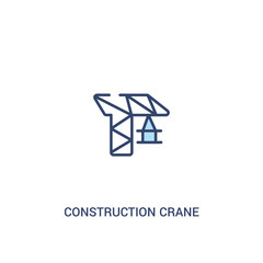 construction crane concept 2 colored icon. simple line element illustration. outline blue construction crane symbol. can be used for web and mobile ui/ux.