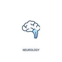 neurology concept 2 colored icon. simple line element illustration. outline blue neurology symbol. can be used for web and mobile ui/ux.