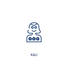 kali concept 2 colored icon. simple line element illustration. outline blue kali symbol. can be used for web and mobile ui/ux.