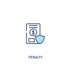 penalty concept 2 colored icon. simple line element illustration. outline blue penalty symbol. can be used for web and mobile ui/ux.