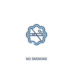 no smoking concept 2 colored icon. simple line element illustration. outline blue no smoking symbol. can be used for web and mobile ui/ux.