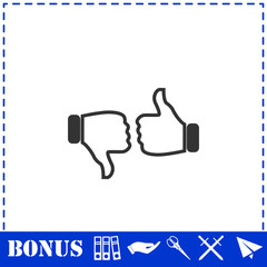 Dislike like icon flat