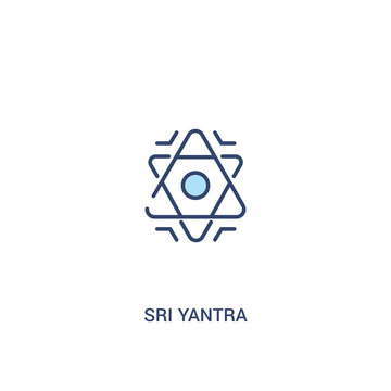 sri yantra concept 2 colored icon. simple line element illustration. outline blue sri yantra symbol. can be used for web and mobile ui/ux.
