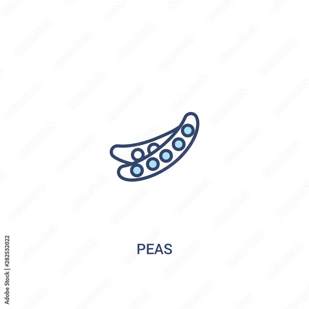Poster peas concept 2 colored icon. simple line element illustration. outline blue peas symbol. can be used