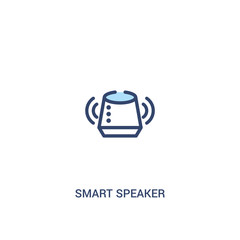 smart speaker concept 2 colored icon. simple line element illustration. outline blue smart speaker symbol. can be used for web and mobile ui/ux.