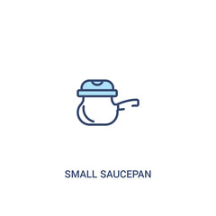 small saucepan concept 2 colored icon. simple line element illustration. outline blue small saucepan symbol. can be used for web and mobile ui/ux.
