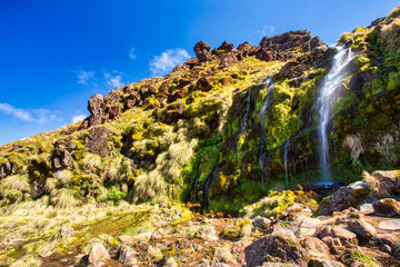 Waterfall in the Tongariro National Park, New Zealand