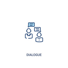 dialogue concept 2 colored icon. simple line element illustration. outline blue dialogue symbol. can be used for web and mobile ui/ux.