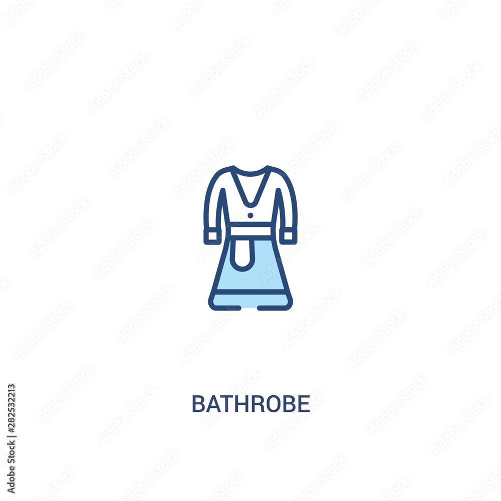 Aufkleber bathrobe concept 2 colored icon. simple line element illustration. outline blue bathrobe symbol. can