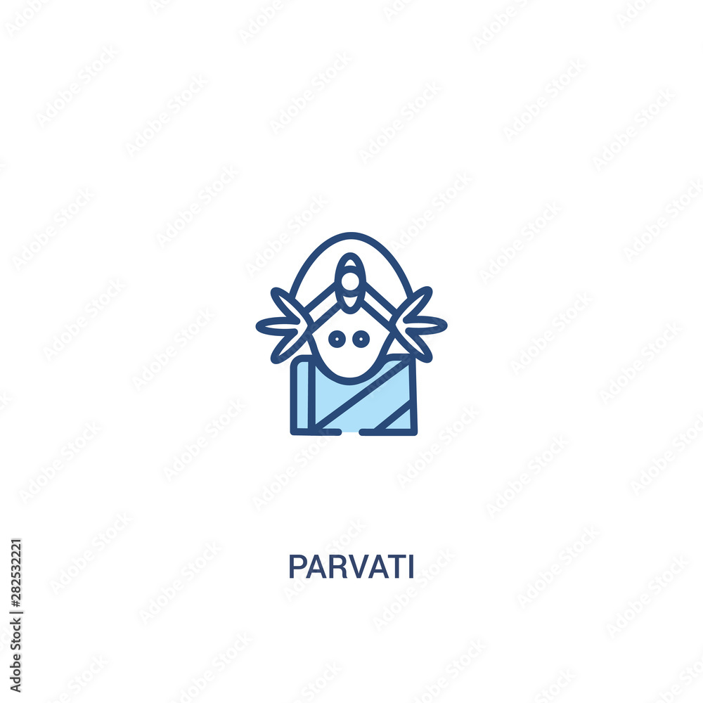 Aufkleber parvati concept 2 colored icon. simple line element illustration. outline blue parvati symbol. can b