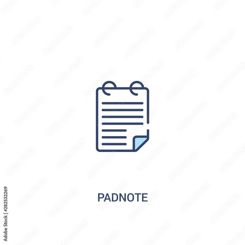 Poster padnote concept 2 colored icon. simple line element illustration. outline blue padnote symbol. can b