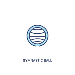 gymnastic ball concept 2 colored icon. simple line element illustration. outline blue gymnastic ball symbol. can be used for web and mobile ui/ux.