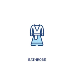 bathrobe concept 2 colored icon. simple line element illustration. outline blue bathrobe symbol. can be used for web and mobile ui/ux.