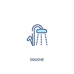 douche concept 2 colored icon. simple line element illustration. outline blue douche symbol. can be used for web and mobile ui/ux.