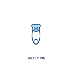 safety pin concept 2 colored icon. simple line element illustration. outline blue safety pin symbol. can be used for web and mobile ui/ux.