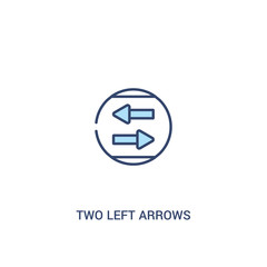 two left arrows concept 2 colored icon. simple line element illustration. outline blue two left arrows symbol. can be used for web and mobile ui/ux.