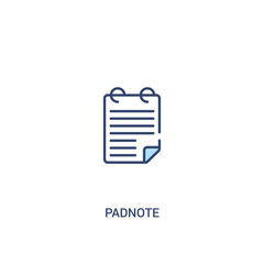 padnote concept 2 colored icon. simple line element illustration. outline blue padnote symbol. can be used for web and mobile ui/ux.