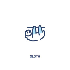 sloth concept 2 colored icon. simple line element illustration. outline blue sloth symbol. can be used for web and mobile ui/ux.