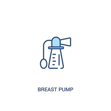 breast pump concept 2 colored icon. simple line element illustration. outline blue breast pump symbol. can be used for web and mobile ui/ux.