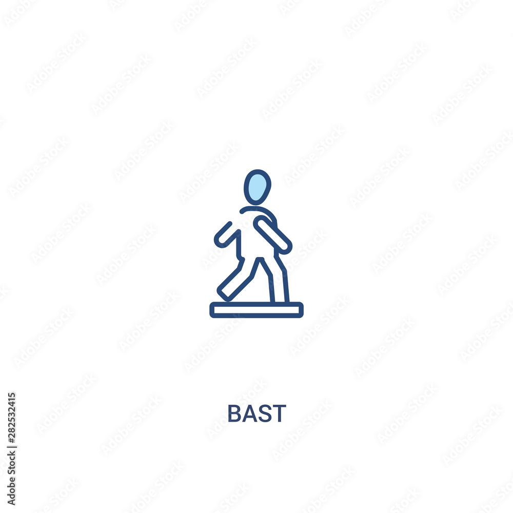 Poster bast concept 2 colored icon. simple line element illustration. outline blue bast symbol. can be used