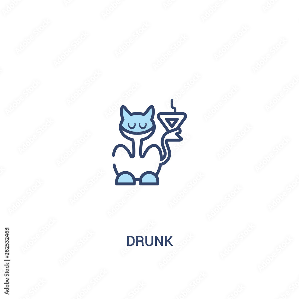 Aufkleber drunk concept 2 colored icon. simple line element illustration. outline blue drunk symbol. can be us