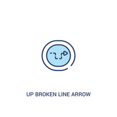 up broken line arrow concept 2 colored icon. simple line element illustration. outline blue up broken line arrow symbol. can be used for web and mobile ui/ux.