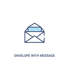 Fototapeta premium envelope with message concept 2 colored icon. simple line element illustration. outline blue envelope with message symbol. can be used for web and mobile ui/ux.