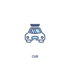 cab concept 2 colored icon. simple line element illustration. outline blue cab symbol. can be used for web and mobile ui/ux.