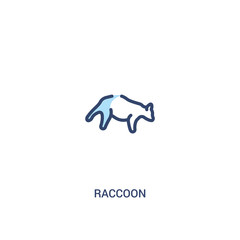 raccoon concept 2 colored icon. simple line element illustration. outline blue raccoon symbol. can be used for web and mobile ui/ux.
