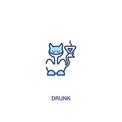 drunk concept 2 colored icon. simple line element illustration. outline blue drunk symbol. can be used for web and mobile ui/ux.
