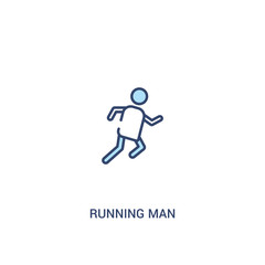 Fototapeta na wymiar running man concept 2 colored icon. simple line element illustration. outline blue running man symbol. can be used for web and mobile ui/ux.