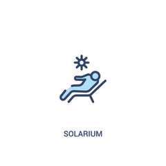 solarium concept 2 colored icon. simple line element illustration. outline blue solarium symbol. can be used for web and mobile ui/ux.