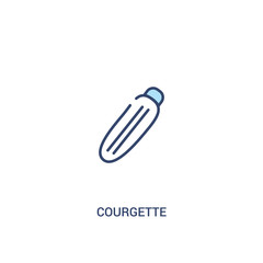 courgette concept 2 colored icon. simple line element illustration. outline blue courgette symbol. can be used for web and mobile ui/ux.