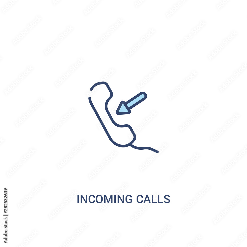 Poster incoming calls concept 2 colored icon. simple line element illustration. outline blue incoming calls
