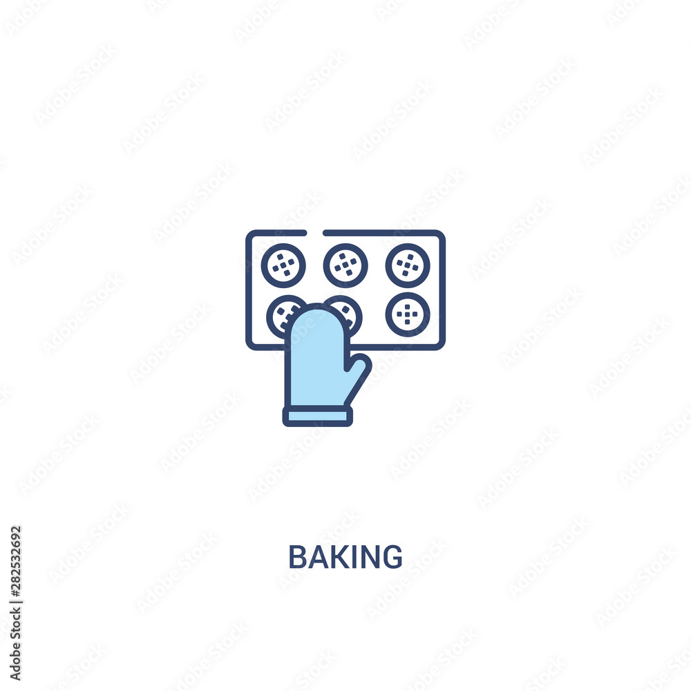 Aufkleber baking concept 2 colored icon. simple line element illustration. outline blue baking symbol. can be 