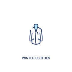 winter clothes concept 2 colored icon. simple line element illustration. outline blue winter clothes symbol. can be used for web and mobile ui/ux.