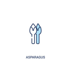 asparagus concept 2 colored icon. simple line element illustration. outline blue asparagus symbol. can be used for web and mobile ui/ux.