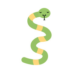 cute little snake kawaii character