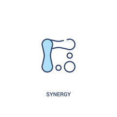 synergy concept 2 colored icon. simple line element illustration. outline blue synergy symbol. can be used for web and mobile ui/ux.
