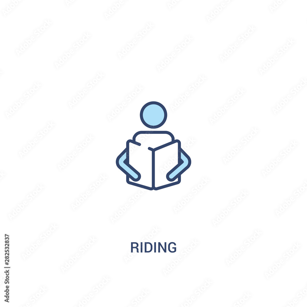 Aufkleber riding concept 2 colored icon. simple line element illustration. outline blue riding symbol. can be 